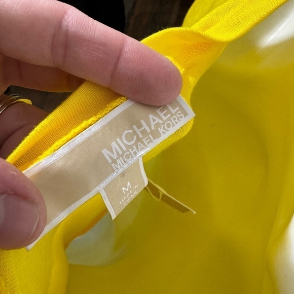 NWT Micheal Kors YELLOW SHEER shirt SIZE medium flowy - Picture 6 of 7